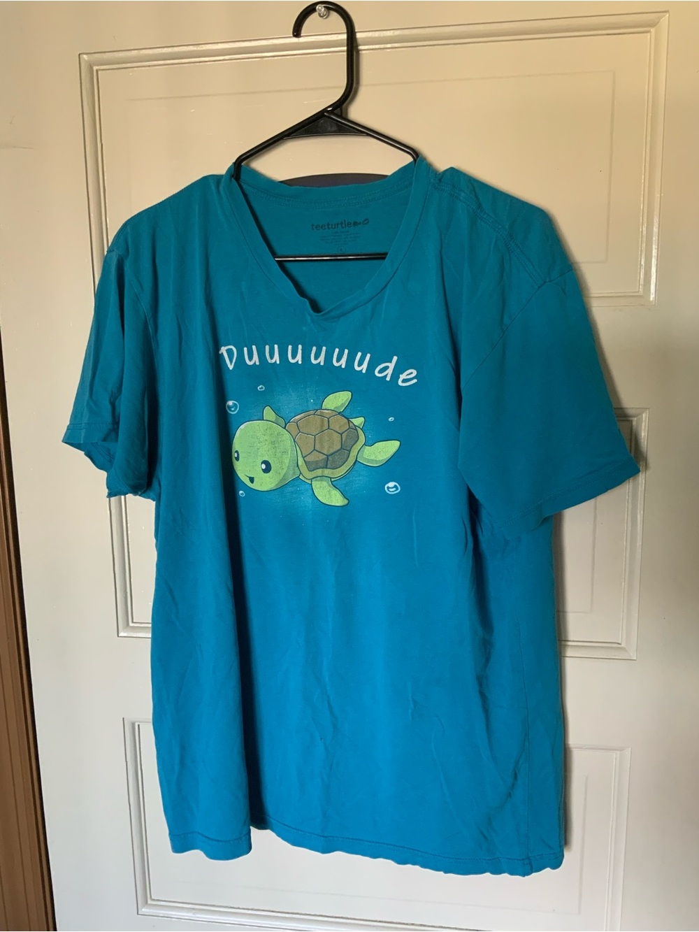 Teeturtle Teal 'Duuuude' Turtle Graphic Short-Sleeve Tee